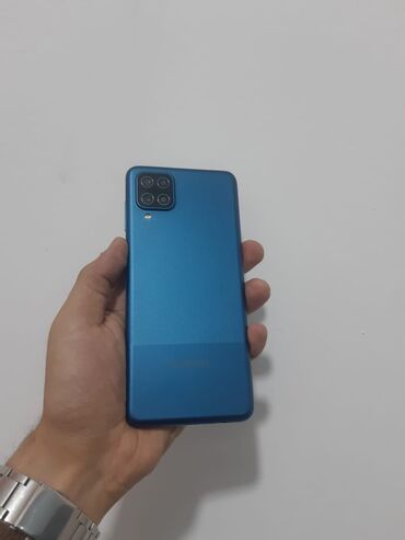 телефон флай 44: Samsung Galaxy A12, 128 GB, rəng - Mavi, Barmaq izi, Face ID