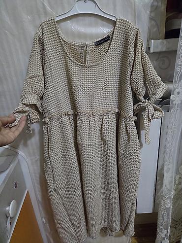 ucuz koftalar: Bej-ağ xırda dama naxışlı qadın donu - Model: rahat kəsimli, A-siluet; — 1