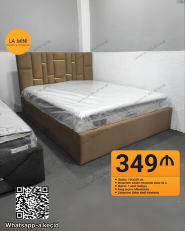 спинка для кровати: LA Mini yataq dəsti - Ölçü: 160x200 sm - Başlıq: müasir, lakonik və