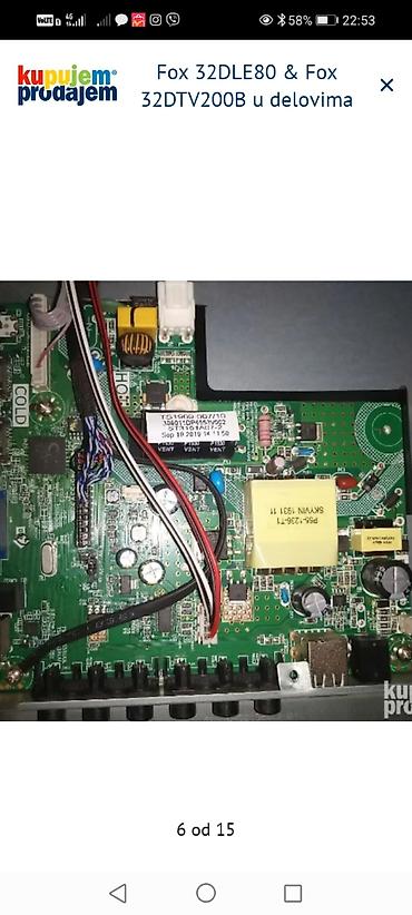 Aksesoari za TV i video: Fox 32DLE80 i Fox 32DTV200B – delovi za TV Dostupne komponente: - — 7