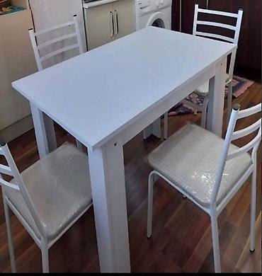 balkon masasi: Dörd nəfərlik stol,stul dəsti - Tərkib: 1 masa + 4 stul - Stil — 7