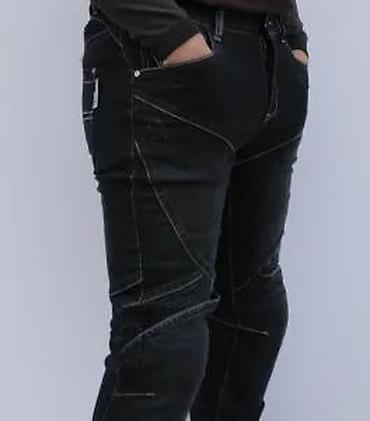 Farmerke: Muške crne farmerke – moto/urban stil - Kroj: slim/straight sa — 23