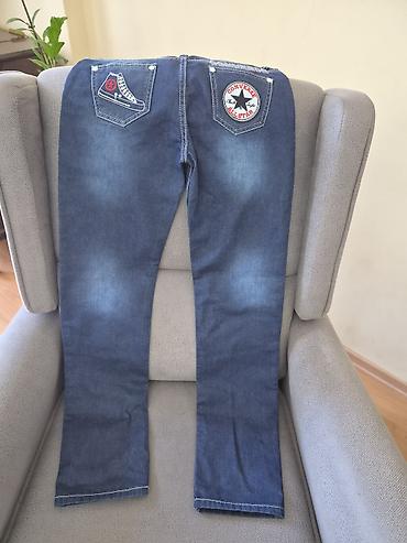 converse canta: Uşaq üçün tünd mavi cins şalvar - Model: dar kəsimli (slim), düz paça — 1