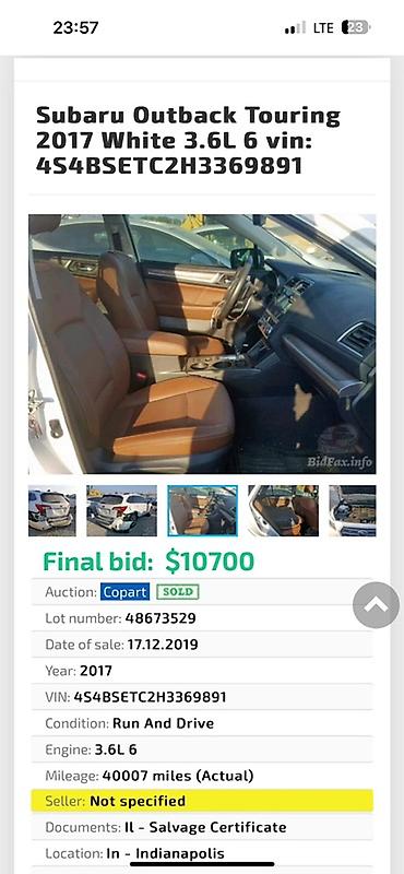 Subaru: Subaru Outback: 2017 г., 3.6 л, Автомат, Бензин, Универсал — 11