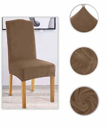 Prekrivači za nameštaj: Plišane navlake za stolice set 6 komada Cena 2800 din — 11