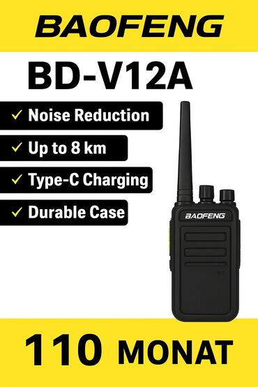 mikrofon boya by m1: Bir ədədin qiymətidir Baofeng BD-V12A peşəkar UHF rəqəmsal/radio dəsti
