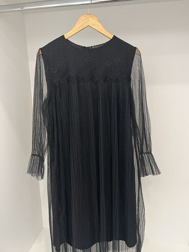платье черный: Вечернее платье, Средняя модель, С рукавами, L (EU 40)