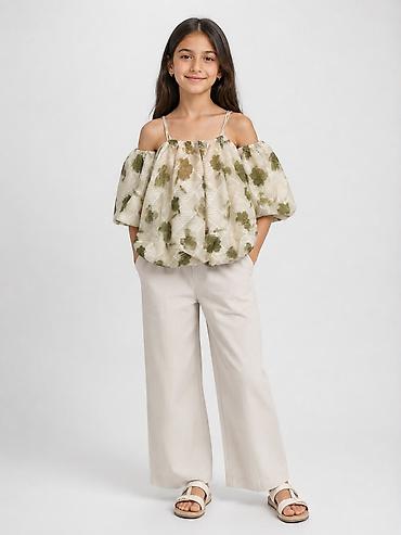 Детская одежда и обувь: Qız uşaqları üçün yaylıq bluz - Model: off-shoulder (açıq çiyinli) — 1