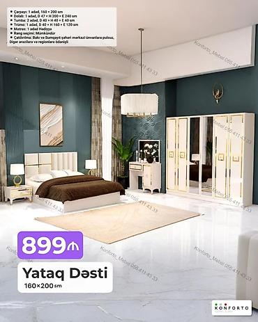 Ev və bağ: Yataq Dəsti – 160×200 sm Komplektasiya: - Çarpayı: 1 ədəd, 160×200 sm — 2