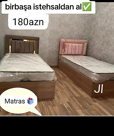 taxta kravat: Yeni, Təknəfərlik çarpayı, Bazalı, Matras ilə, Siyirməsiz, Azərbaycan — 1
