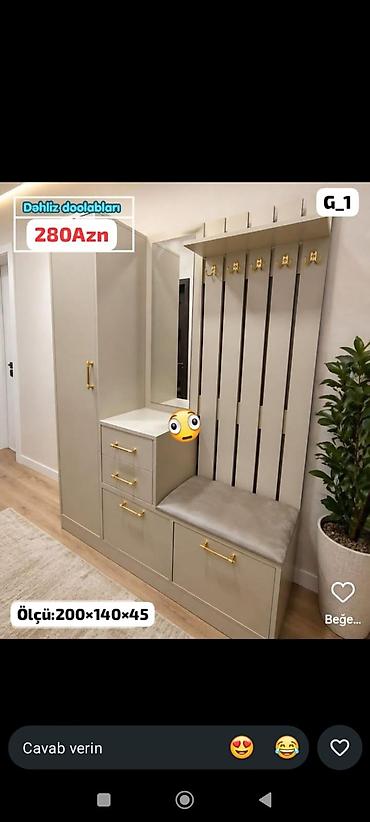 Dəhliz mebeli dəsti - Ölçü: 200×140×45 sm - Rəng: açıq bej/boz lalafo.az -da Dəhliz mebeli dəsti - Ölçü: 200×140×45 sm - Rəng: açıq bej/boz