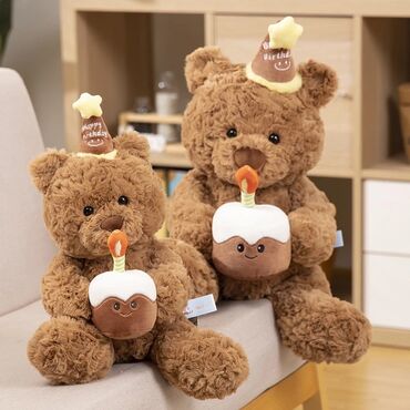 мишка для поздравления с днем рождения: 🧸 Плюшевый мишка с тортом и колпачком “Happy Birthday” Идеальный