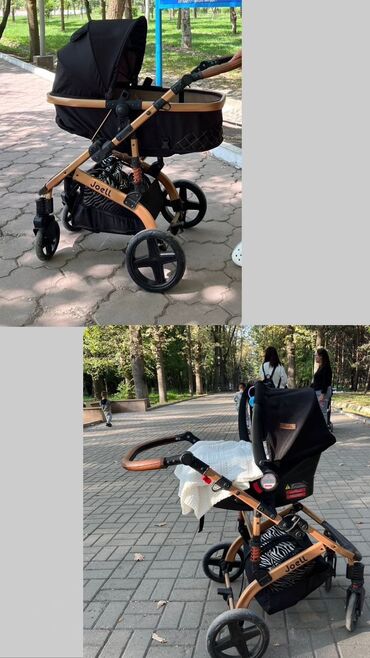детская коляска чико: Коляска, цвет - Коричневый, Б/у