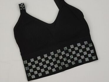 legginsy push up mielczarkowski: Czarny biustonosz/top sportowy bez fiszbin - Elastyczny, miękki
