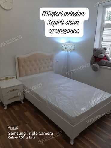 купить спальную мебель: Yeni, Təknəfərlik çarpayı, Matras ilə
