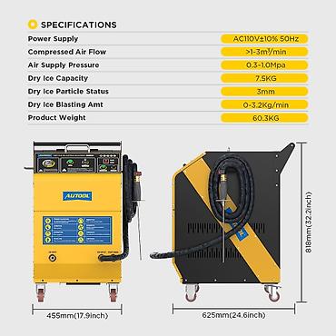 Автосервисное оборудование: AUTOOl QSD301 Quru Buzla Təmizləmə Aparatı Peşəkar quru buz püskürtmə — 2