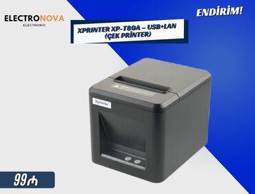 Настольные ПК и рабочие станции: 🖨️ XPRINTER XP-T80A – USB+LAN EU Power Plug (Çek Printer) ✔️ Yüksək