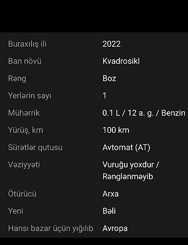 Kvadrosikllar: Kvadosikl (ATV) - Buraxılış ili: 2022 - Ban növü: Kvadosikl - Rəng — 4