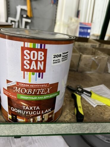 Лак: Защитный лак для дерева от Sob San Mobitex. Предназначен для