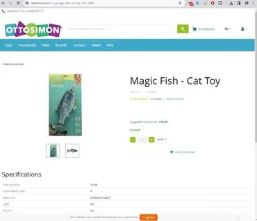 Oprema za kućne ljubimce: Pokretna Igračka za mačke Magic Fish; Potpuno NOVO, neotpakovano! — 5