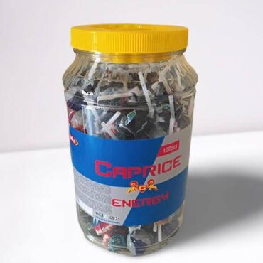 Продукты питания: Caprice Energy В банке 100 чупа чупсов. в одной штуке - 16 грамм