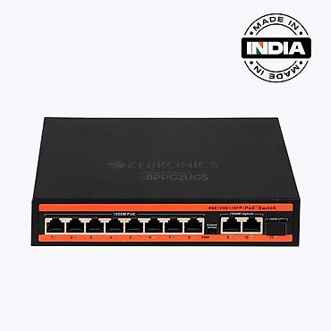 ptz kamera: Zebronics 8PPO2UGS PoE Switch - 8x Gigabit PoE port (1000M PoE) – IP — 1