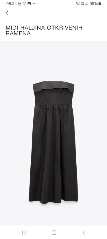 čipkaste haljine svecane haljine do kolena: Zara XL (EU 42), color - Black, Without sleeves
