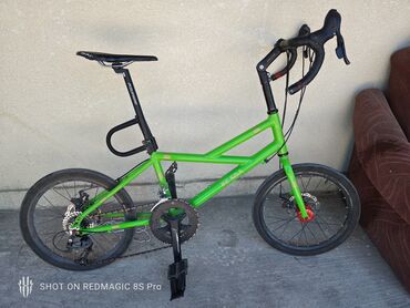 велосипед зеленый: ГРАВИЙНИК на 20 колесах ! Не Детский !! для роста160-180 см ! На