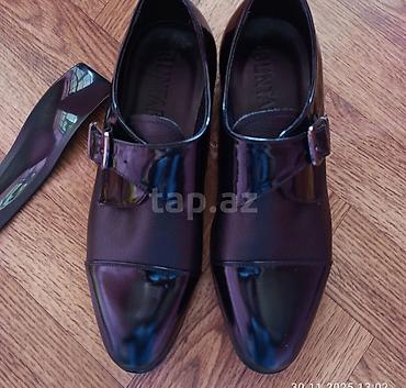 qara ayaqqabılar: Kişi ayaqqabısı – BUNTAR brendi - Model: monk strap (tək qayışlı və — 5