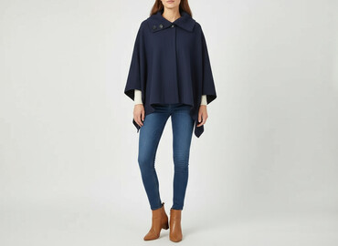 Kurtka damska jesień zima długa: Women`s poncho, size One size