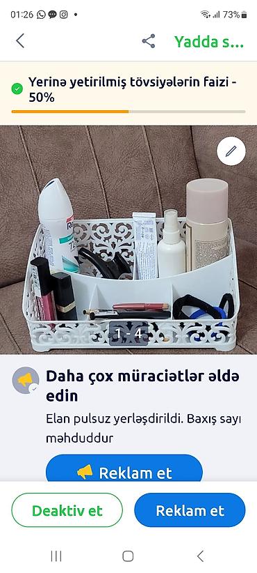 Ağ rəngli dekorativ plastik təşkilatçı səbət - Material: möhkəm
