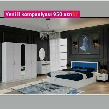 Yataq otağı dəstləri: İkinəfərlik çarpayı, Dolab, Termo, 2 tumba, Azərbaycan, Yeni — 29