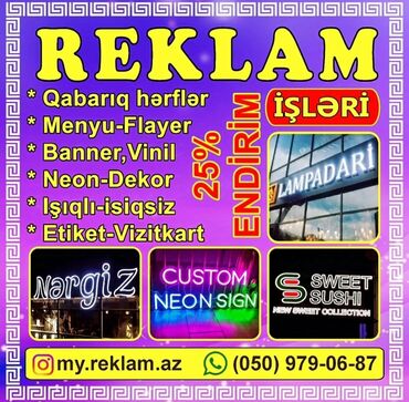 salon reklam: Reklam, çap, Vinil, Lightbox, Reklam lövhələri, Montaj, Dizayn, Çap