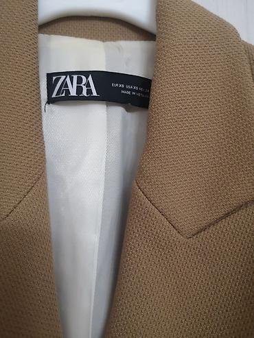 зара: Женский пиджак ZARA - Цвет: капучино/кэмел. - Посадка: приталенный — 6