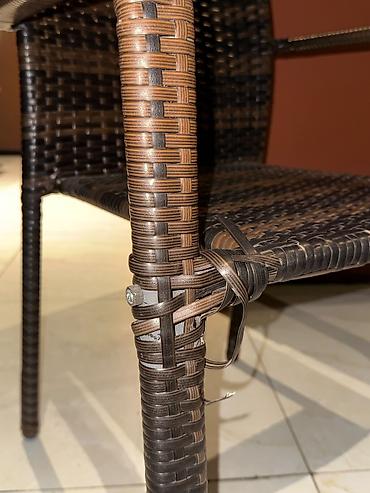 ucuz bağ evleri: 2 nəfərlik rattan terras/balkon dəsti 1 ədəd həsir masa + 2 ədəd — 4