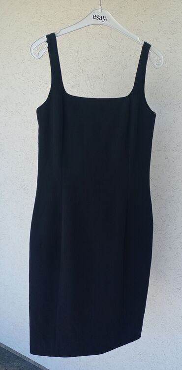 crna plisana haljina: S (EU 36), bоја - Crna, Na bretele