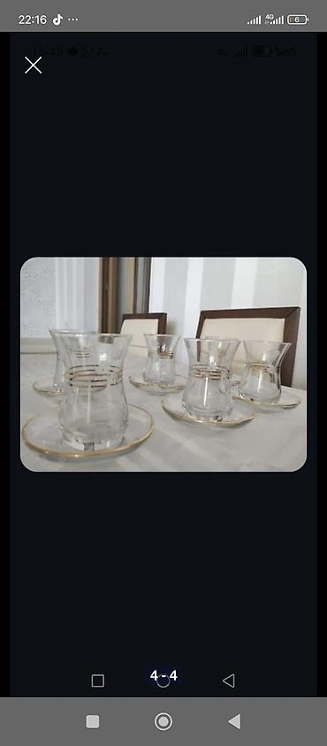 Çay dəsti, rəng - Qızılı, Şüşə, 6 nəfərlik lalafo.az -da Çay dəsti, rəng - Qızılı, Şüşə, 6 nəfərlik