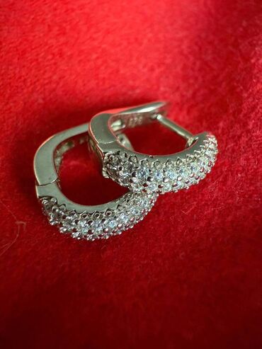серебро сердце: Серебряные серьги, Проба 925, Фианит, Женские, Новый
