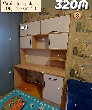 heyet ucun stollar: Uşaq/iş otağı üçün funksional yazı masası və üst dolab dəsti. Ölçü — 1