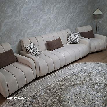 Mebel dəsti – 3 yerlik divan + 2 ədəd kreslo - Dizayn: Yumşaq lalafo.az -da Mebel dəsti – 3 yerlik divan + 2 ədəd kreslo - Dizayn: Yumşaq