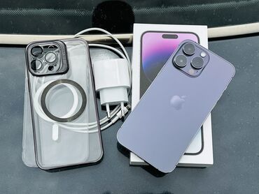fly телефон стекло камеры: IPhone 14 Pro Max, 128 GB, Deep Purple, Zəmanət, Simsiz şarj, Face ID