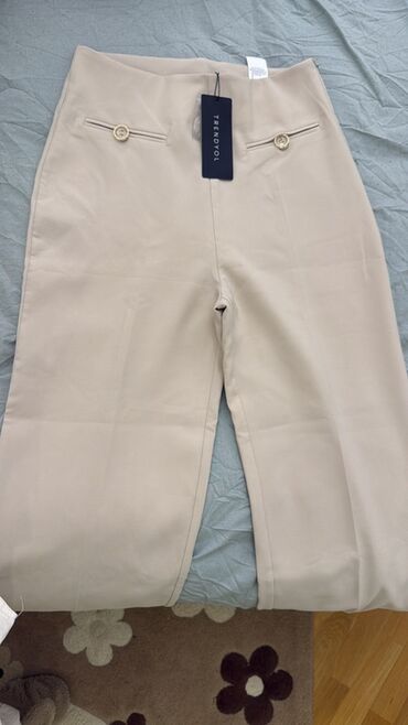 Qadın şalvarları: Şalvar, Trendyolmilla, S, M, rəng - Bej — 1