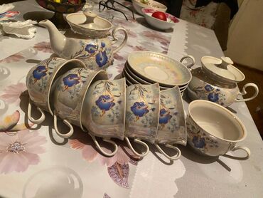 Аксессуары для кухни: Чайный набор, цвет - Синий, Фарфор, 6 персон, Россия