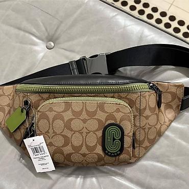 bag: Coach Track Belt Bag In Signature Canvas (артикул C2218). 🔝Натуральная — 5