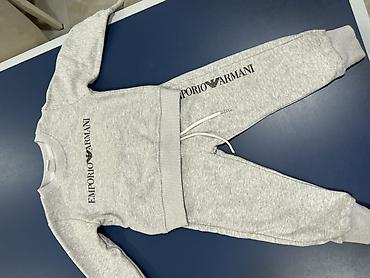Детская одежда и обувь: Uşaq idman dəsti – boz rəngli sweatshirt və şalvar - Üst: dairəvi — 1