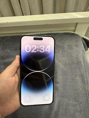 IPhone 14 Pro Max, Б/у, 128 ГБ, Черный, Зарядное устройство, Чехол, Кабель, 65 %
