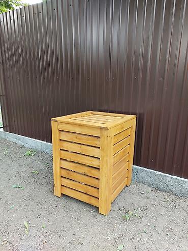 Другие товары для дома: Контейнер деревянный для сбора мусора. Стильный и современный мусорный — 14