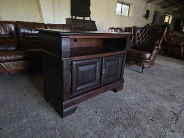 Komode: TV komoda od punog drveta, tamno bajcovana - Klasničan dizajn sa — 2