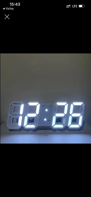 дикор: Настенные/настольные LED-часы с большим цифровым дисплеем - Яркая — 1