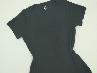 czarne bluzki z wiskozy: T-shirt, M, stan - Bardzo dobry